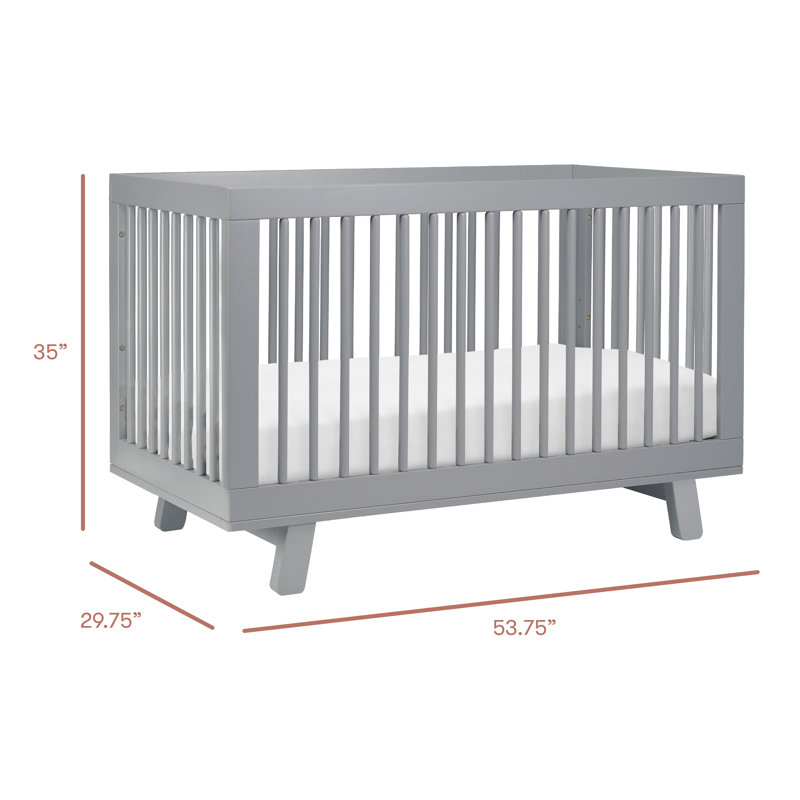 Hudson 3-in-1 Convertible Crib, Gray