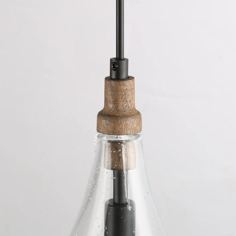 Jahaad 1-Light Unique Teardrop Pendant Light, Black