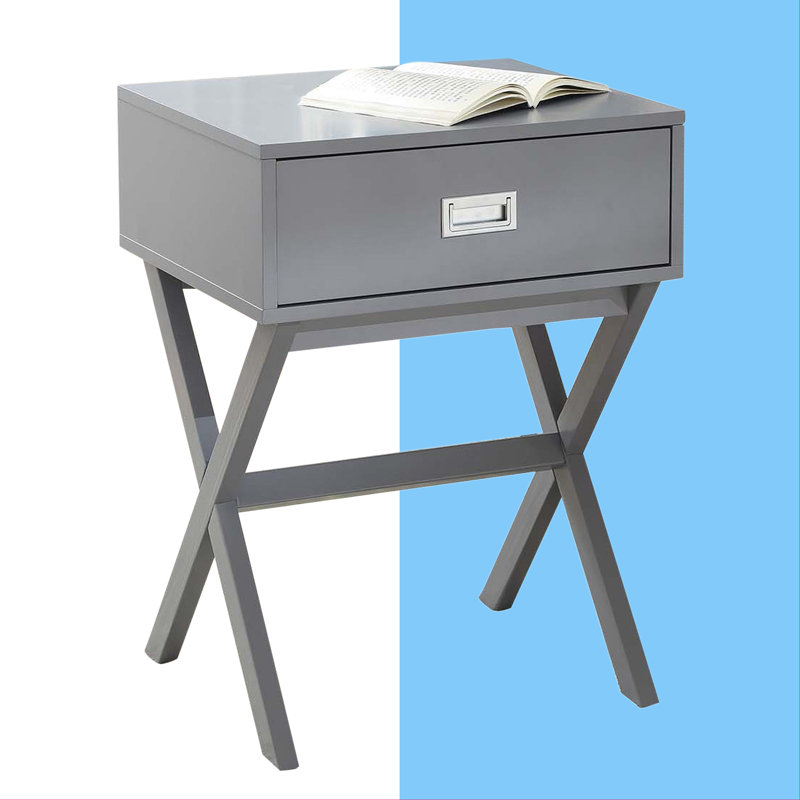 Table de bout avec 1 tiroir Emile, Gris