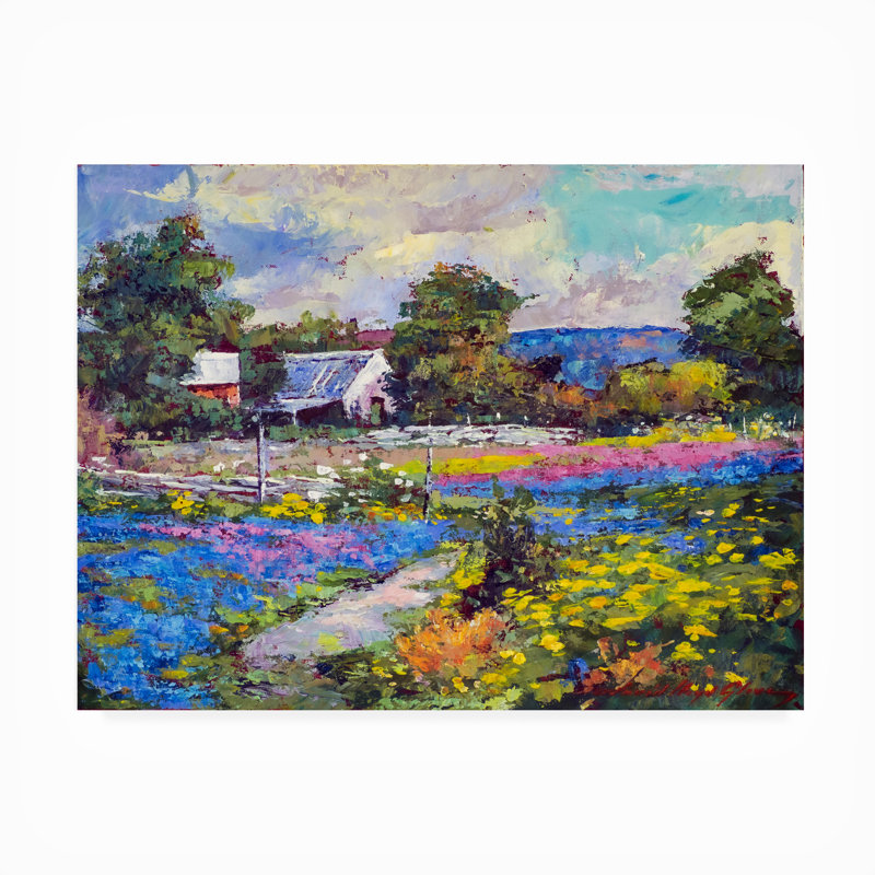 Toile extérieure «Texas Ranch Wildflowers» par David Lloyd Glover, H 18 po x l 24 po x P 1,5 po