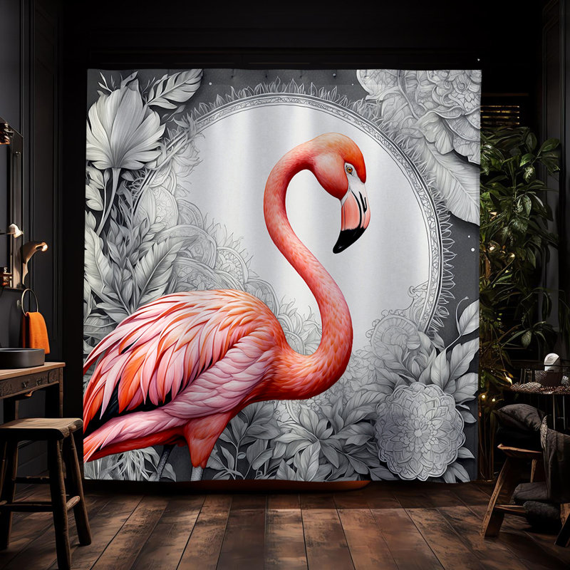 Rideau de douche Heno Flamingo