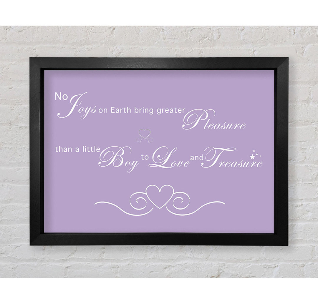 No Joys On Earth Bring Pleasure Lilac - Single Picture Frame Art Prints