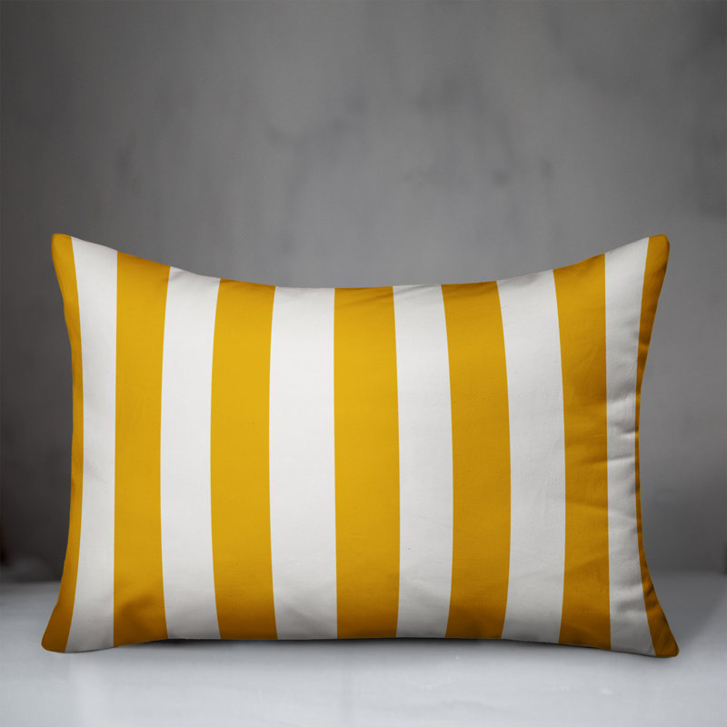Striped Throw Pillow, Coral/White