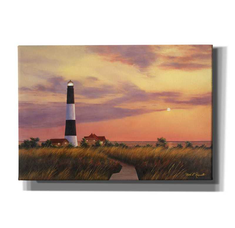 «Break Island Lighthouse» par Diane Romanello, Breakwater Bay, art mural sur toile, H 18 po x l 26 po x P 0,75 po
