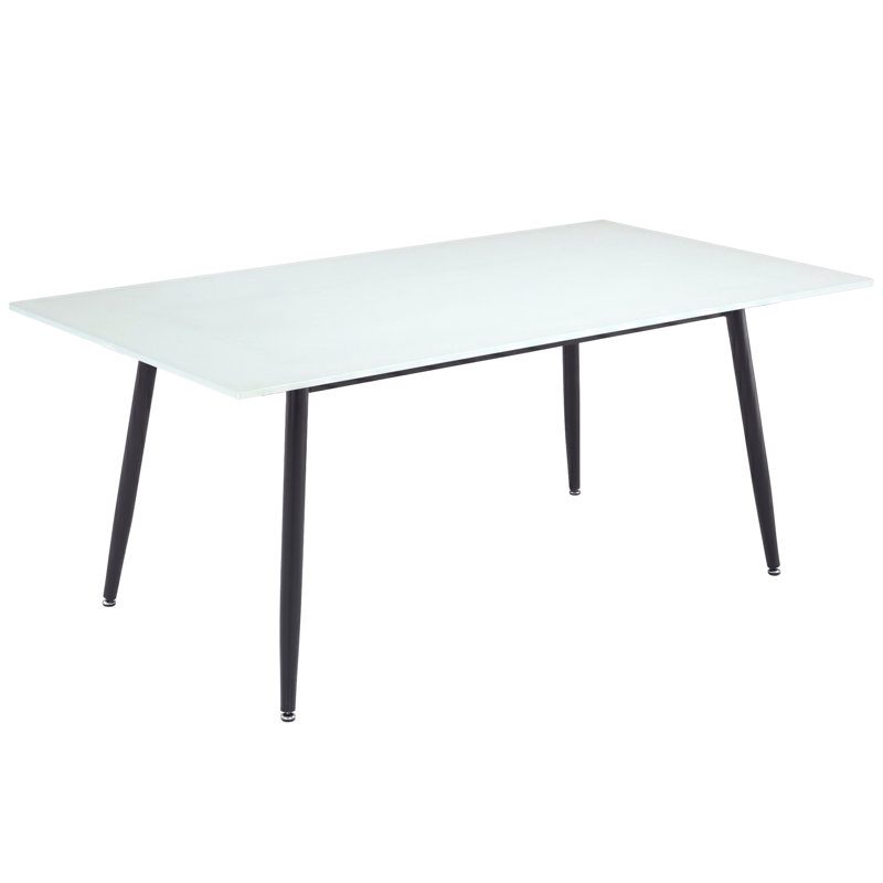 Kyley Rectangular, 29.5"H x 71"L x 35.43"W, White Glass