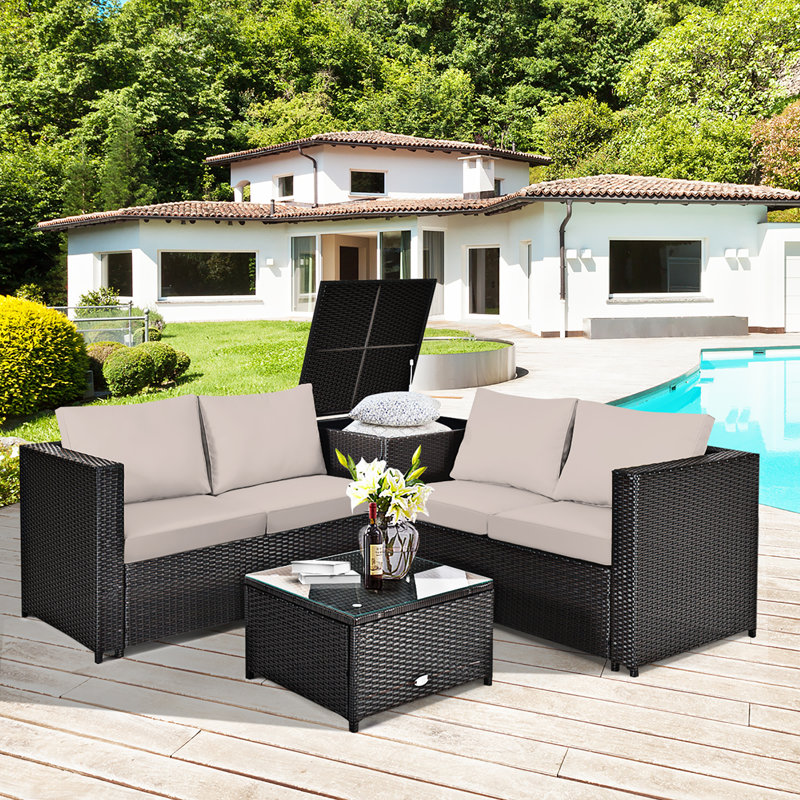 4 - Person Patio Conversation Set with Cushions