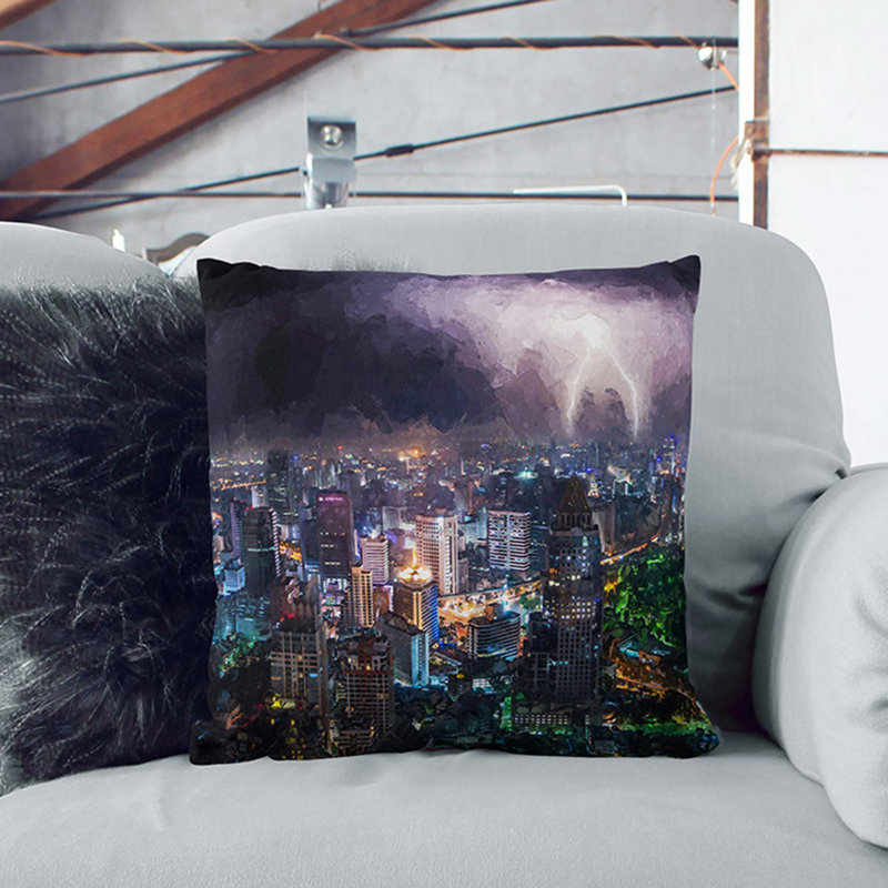 Square Cushion, 40cm H x 40cm W x 15cm D, White