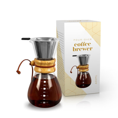 600ml Coffee Brewer with Stainless Steel Dripper