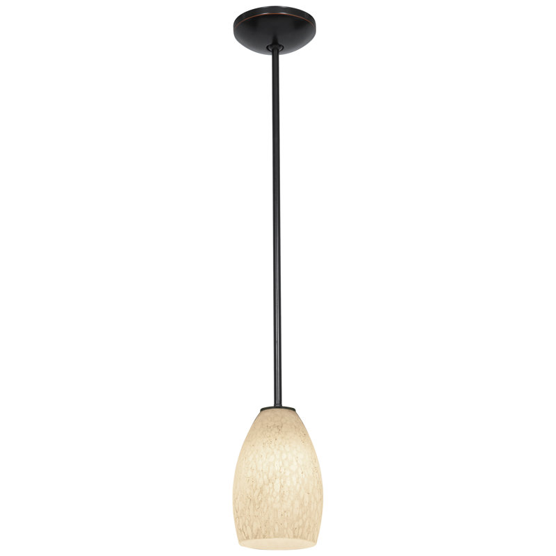 Carballo 1 - Light Single Pendant, Oil Rubbed Bronze, White Stone
