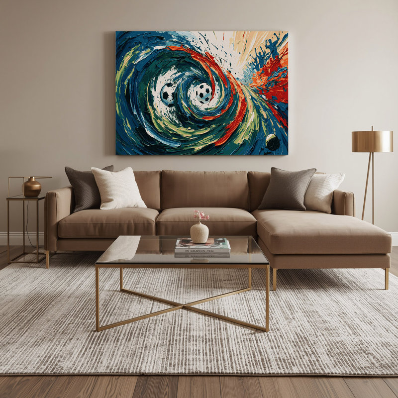 Art sportif sur toile bleue, H 11 po x l 14 po