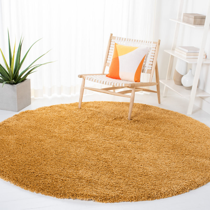 Arawen-Zoe Performance Solid Color Rug, Rond 4 pi