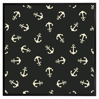 Breedsville Anchors On Black - Single Picture Frame Print