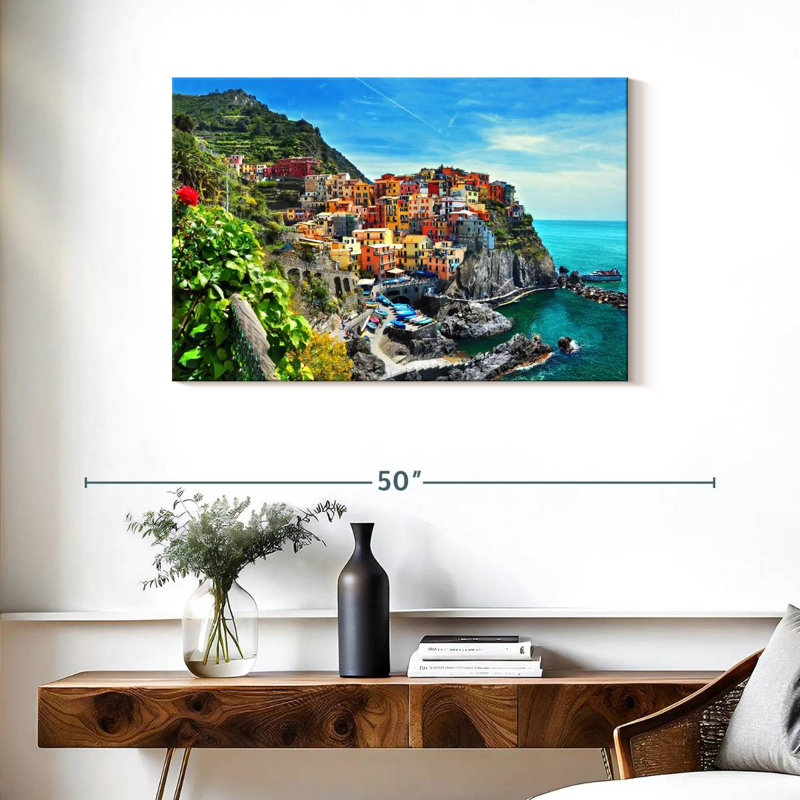Ravi, ville de Manarola en Italie, H 24 po x l 36 po