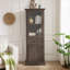 Grande armoire de rangement moderne avec portes et tablettes en verre - Buffet autoportant polyvalent avec tiroir pour le salon, la cuisine, la salle à manger et le bureau - Finition élégante-336462173