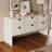 Retro Style Rubber Wood Veneer Six-Drawer Dresser Sideboard Cabinet Console Table Sofa Table Ample Storage Spaces For Living Room