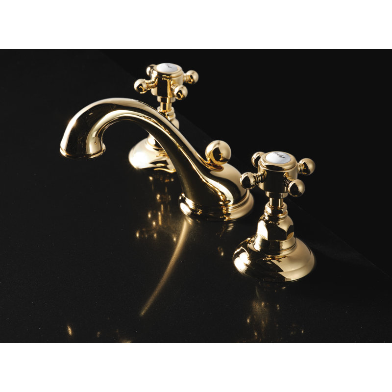 Viaggio Widespread Bathroom Faucet with Drain Assembly, Unlacquered Brass