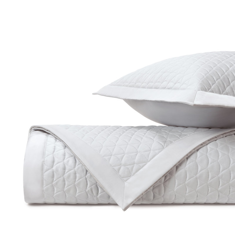 Anastasia Quilted Sateen Coverlet Set, King Coverlet/Bedspread + 2 Shams, Pebble