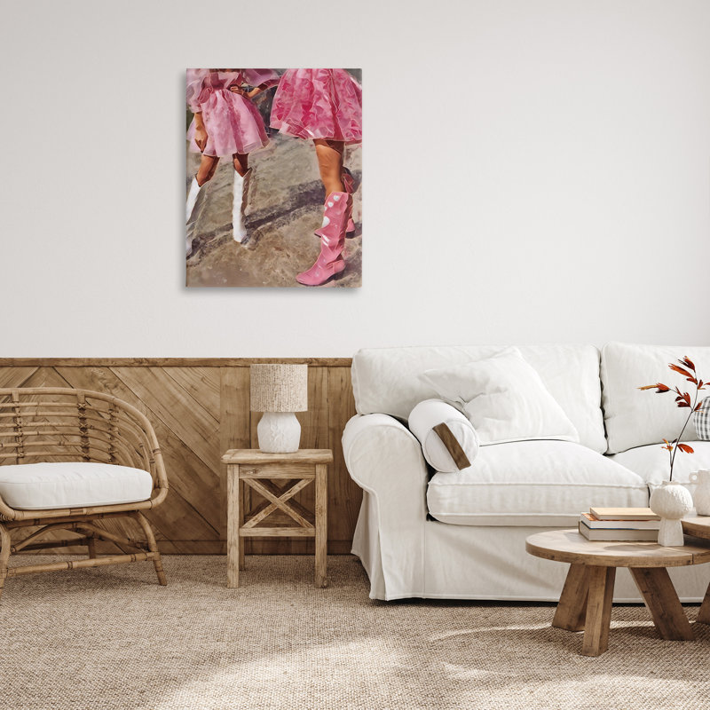 «Trendy Pink Cowgirls Wrarap Canvas» par Jesse Keith sur toile, H 30 po x l 40 po