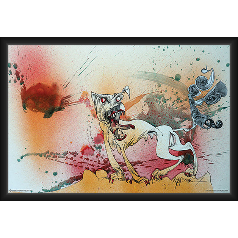  Officiellement sous licence Ralph Steadman - Rage Bitch - affiche d'art encadrée - 24 x 36 po - cadre en bois d'ingénierie robuste avec verre plexi - prêt à être accroché