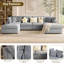 Canapé modulaire en chenille modulaire de 128 po en forme de U avec 2 repose-pieds mobiles-1278157686
