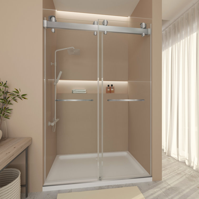 Gargy 57-60 in W x 78 in H Frameless Shower Door with Advanced Closing System