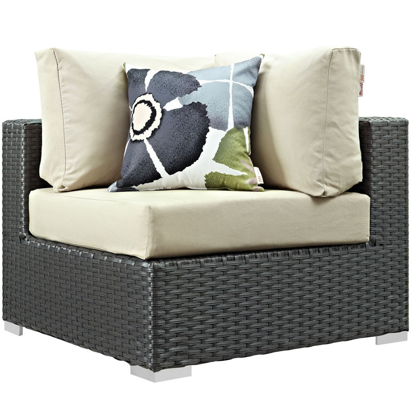 Ensemble modulaire d'extérieur Sunbrella 5 pièces Modway, Toile Sunbrella® beige antique