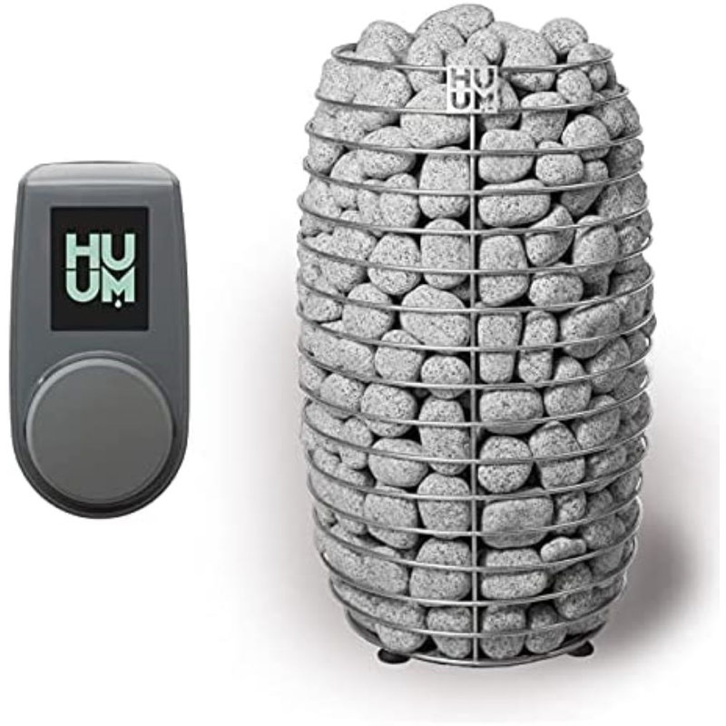 HUUM Hive Mini 9.0Kw Sauna Heater with UKU Local Control, (Sauna Stones Included ), Gray