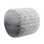 Pouf repose-pieds cylindrique à fermeture éclair, fond antidérapant et revêtement en tissu chenille multicolore. Poids : 2,3 kg.