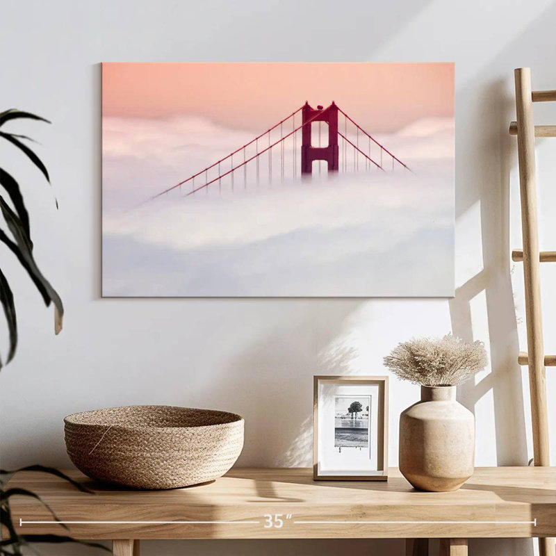 Lilie brouillard couvert Golden Gate Bridge, H 16 po x l 24 po