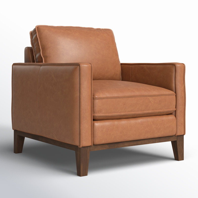 Cascades Leather Armchair, Chestnut Genuine Leather