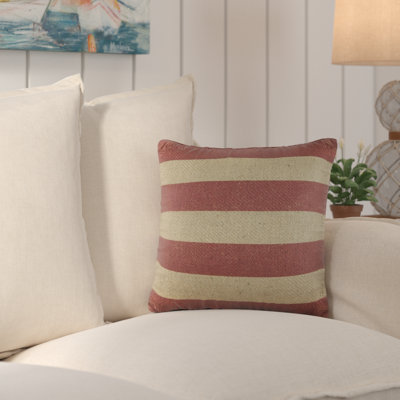 Stripe Striped Jute / Sisal Throw Pillow