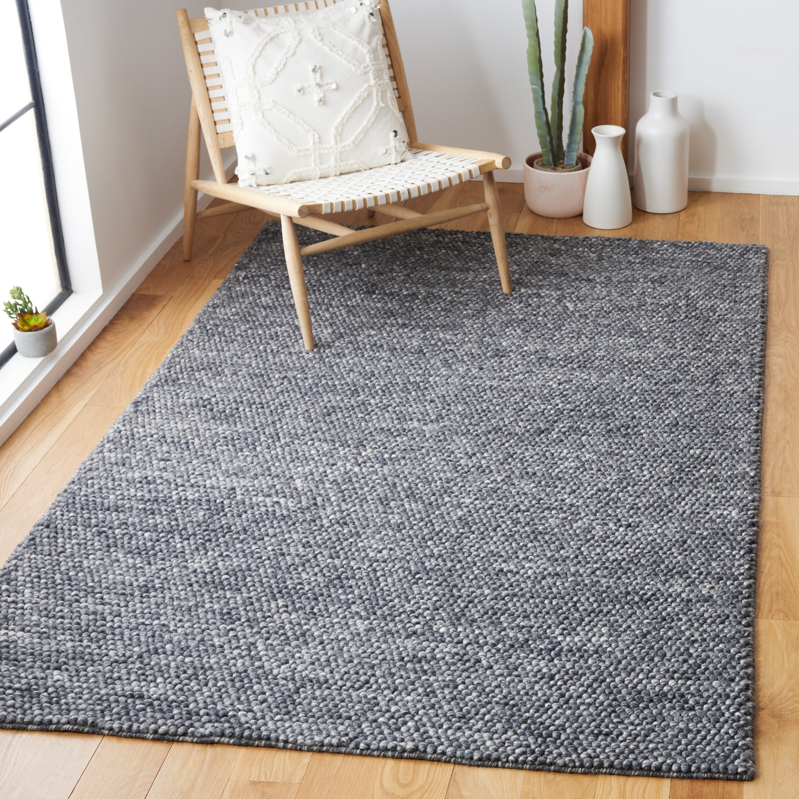 Elle Dark Gray Hand-Woven Rug, Rectangle 10' x 14'