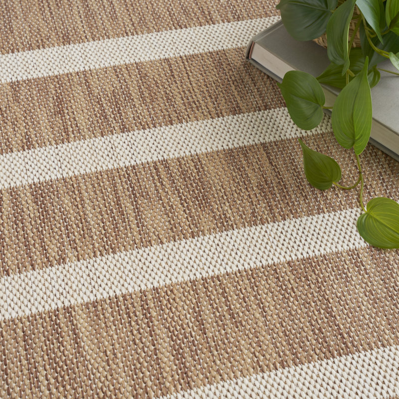 Tapis intérieur / extérieur rectangulaire Shaila, Jute / ivoire, Rectangle 9 pi x 12 pi