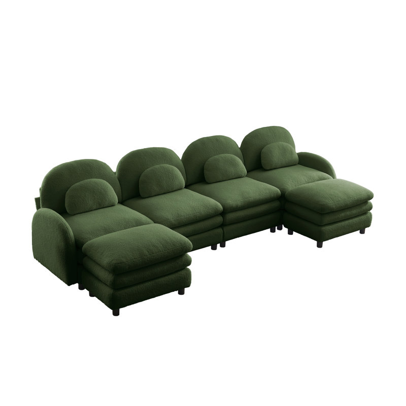 Canapé modulaire en tissu Green Teddy