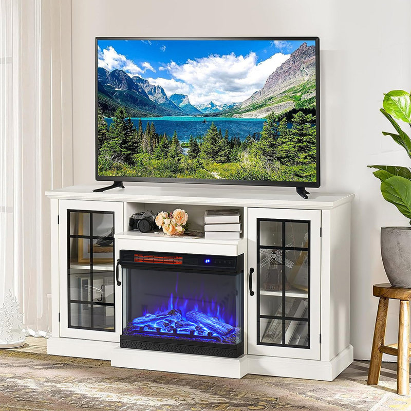 Latitude Run 150cm W Electric Fireplace with Remote Control
