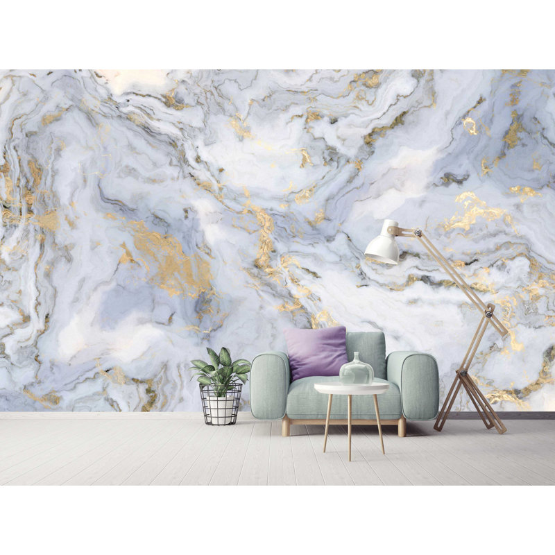 Marble Abstract Design Wallpaper Removable Wallpaper, 75" L x 112" W