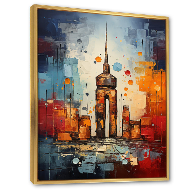 Allemagne Allemagne, restes de mur sur toile, H 32 po x l 16 po x P 1 po, Cadre flottant doré