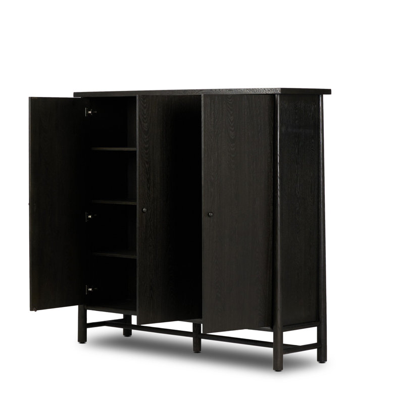 Armoire de rangement à 6 tablettes Marzavion, Noir, noir, noir, noir