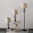 Gimbya Wrought Iron Floor and Table Lamp Set with 3-Way Dimmable Lighting-876833960