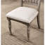 Chaises de salle à manger 2 pièces, bois massif gris antique avec siège en tissu et pieds tournés, chaises de style transitionnel moderne de style Mid-Century, style contemporain