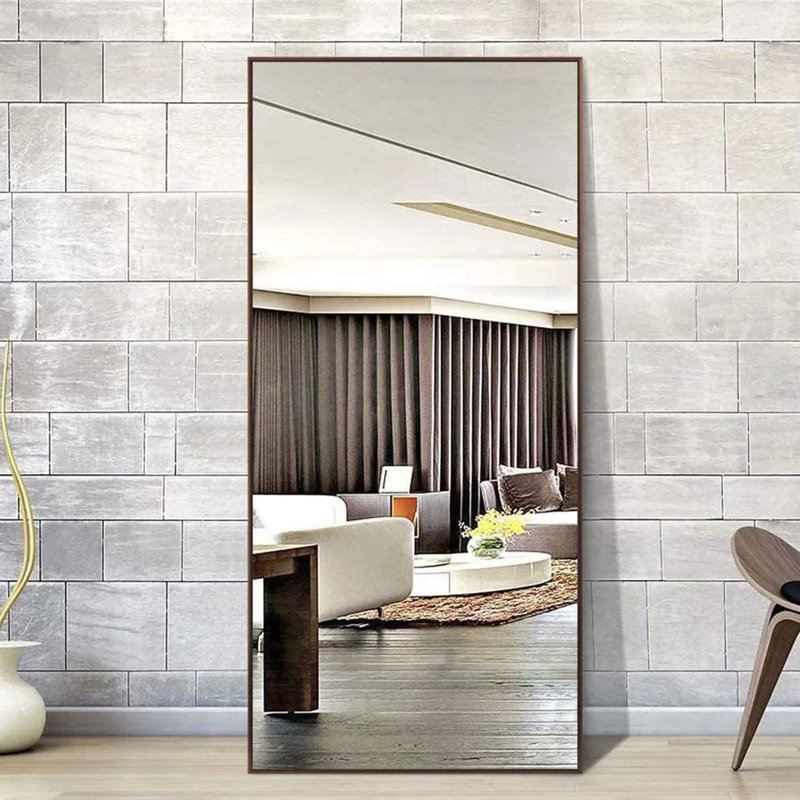 Miroir pleine grandeur en bois, Brun, H 65 po x l 24 po