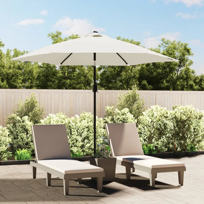 LED Cantilever Garden Parasol 3 m, Sand White