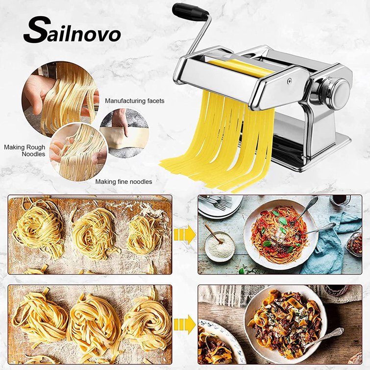 Pasta Maker Machine, Roller Pasta Maker, 7 Adjustable Thickness Settings  Manual