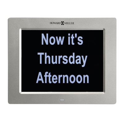 Memory Modern & Contemporary Digital Metal Electric Tabletop Clock with Alarm in Satin Silver/Black