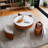 Rhuari 31.5" Multi-Functional Round Lift-Top Coffee Table with Nesting Stools