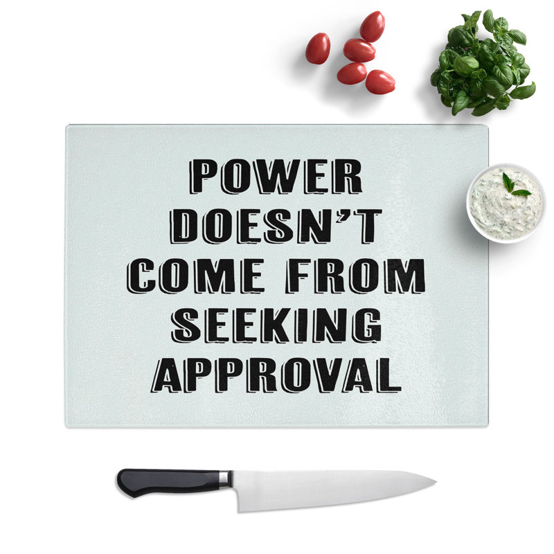Seeking Approval Typography Chopping Board, 20cm W x 28.5cm L