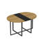 Ensemble de table de salle à manger 7 pièces ovale, plateau en grain de bois fixe et triamine noire avec 6 chaises en similicuir noir, ensemble de table de cuisine moderne pour 6 personnes, idéal pour les petits espaces, appartement, salle à manger-406651340