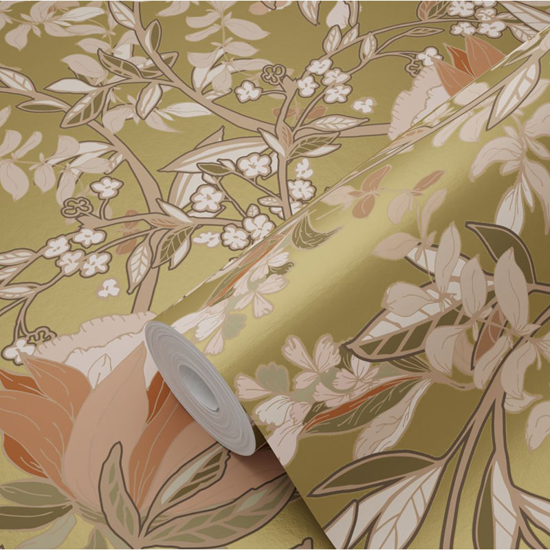 Double rouleau floral, Doré