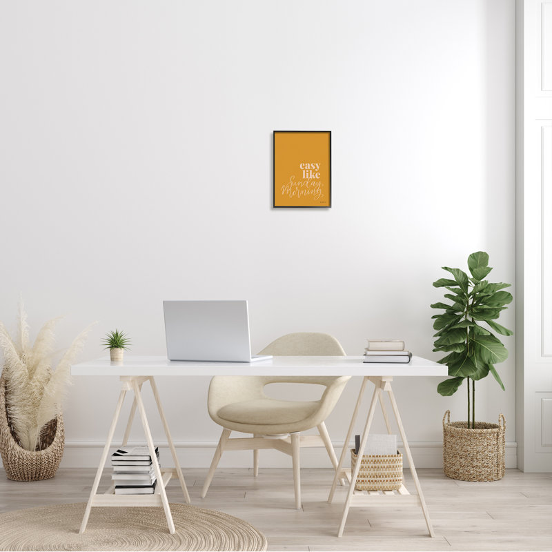"Easy Like Sunday Morning" par Becky Thorns - Art textuel, H 14 po x l 11 po, Giclée encadrée noir minuit