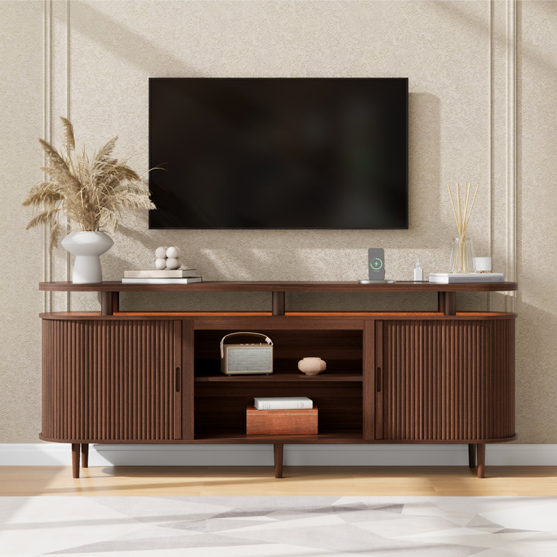 Meuble télé 70 po Mid-Century, Walnut